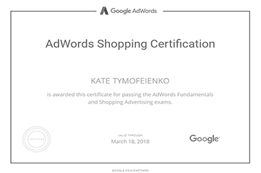 Google AdWords Shopping Certification